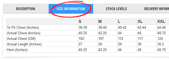 Fruit Of The Loom Heavy Cotton Size Chart