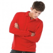 B&C Safran Long Sleeve Pique Polo Shirt