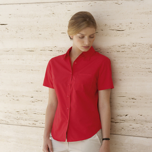 Fruit of the Loom lady fit short sleeve poplin shirt