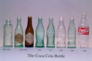 The Coca-Cola logo is inseparable from the brand and even the shape of bottle. Courtesy of http://www.thedieline.com/blog/2009/11/17/the-evolution-of-the-coca-cola-contour-bottle.html 