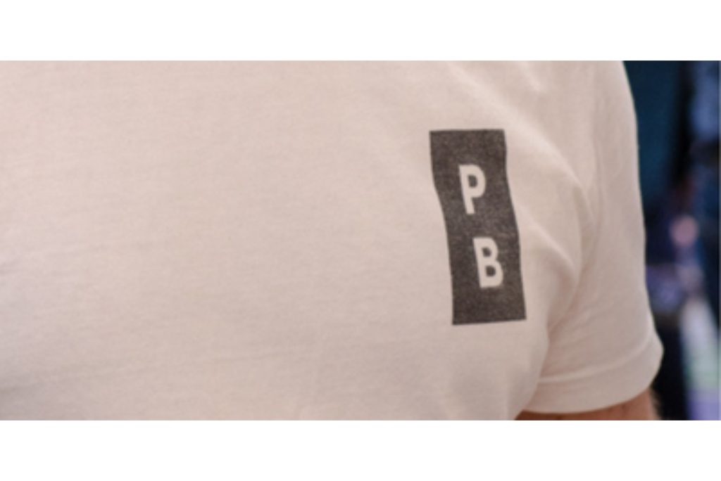 Close up shot of the sustainable printed T-shirt