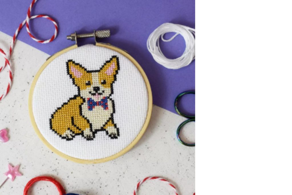 corgi cross stitch kit
