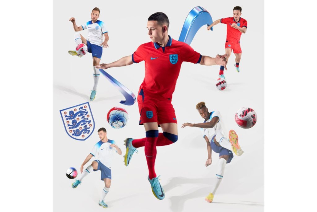 The variations of England's kit for the world cup