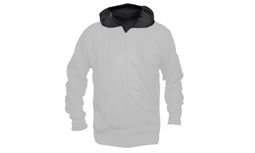 An image of a hoodie with the hood highlighted.