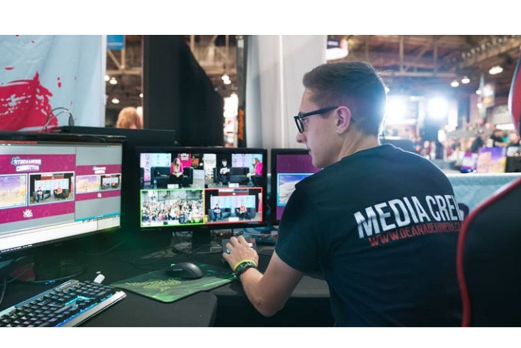 Menace Media's editor at work in his branded clothing.