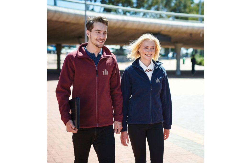 polyester fleece jacket in dark grey