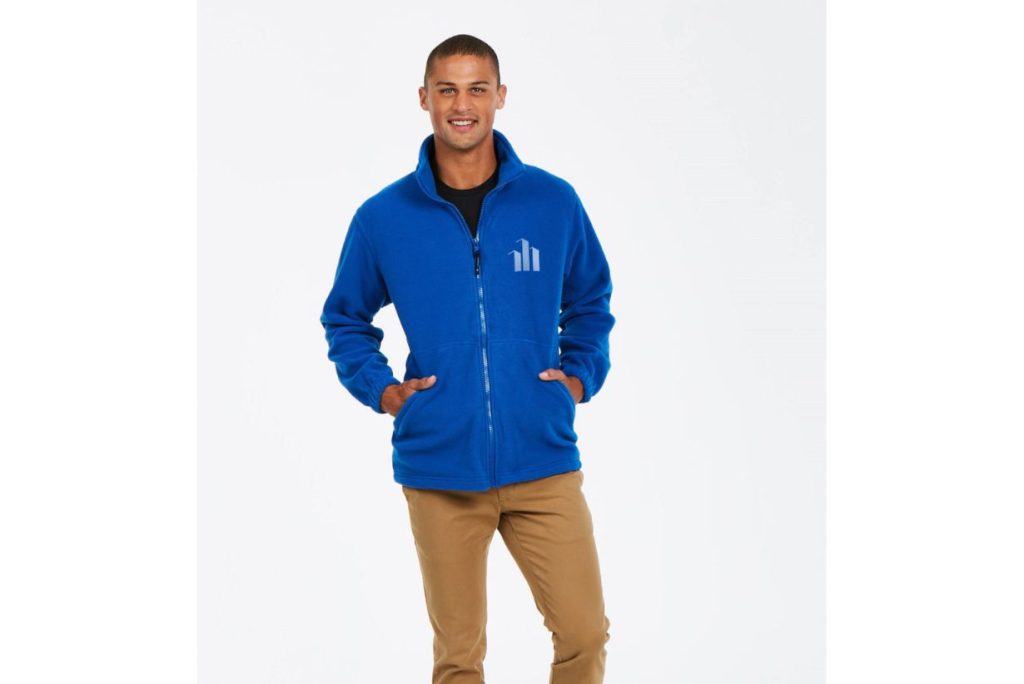 polyester fleece jacket in blue