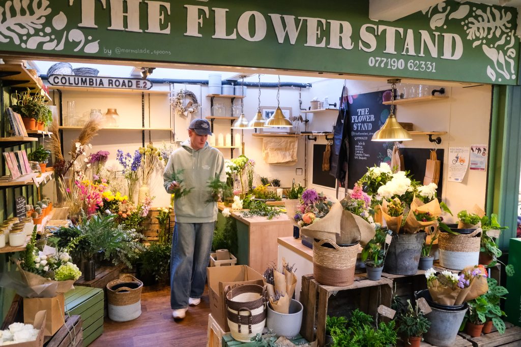 the flower stand in shrewesbury market