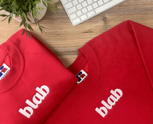 Embroidered lettering