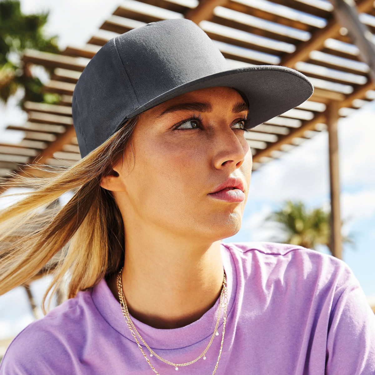 Beechfield 5 panel snapback rapper cap Clearance