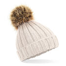 Beechfield Junior Fur Pom Pom Chunky Beanie