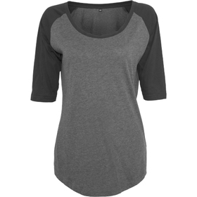 Build Your Brand Women's 3/4 Contrast Raglan T-shirt