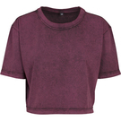Build Your Brand Women's Acid Washed Cropped T-shirt