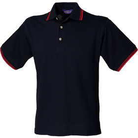 Henbury Contrast Double Tipped Pique Polo Shirt