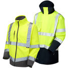 Leo Workwear Hi Vis 3-in-1 CLOVELLY Anorak with BUCKLAND Softshell Contrast
