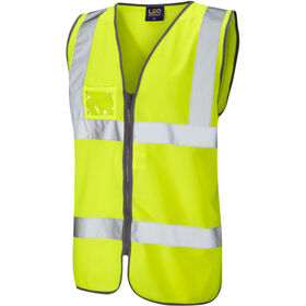 Leo Workwear Hi Vis Rumsam Zip Front & ID Pocket Waistcoat