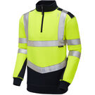 Leo Workwear Hi Vis Tapeley EcoViz PC Dual Colour 1/4 Zip Sweatshirt