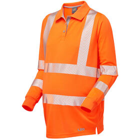 Leo Workwear Hi Vis Yarnacott 2 Coolviz Ultra Women's Maternity Long Sleeved Polo Shirt