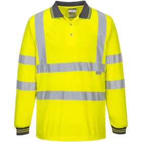 Portwest Hi-Vis Polo Shirt Long Sleeve