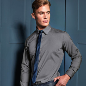 Premier 'Colours' Poplin Fitted Long Sleeve Shirt