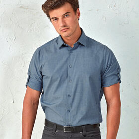 Premier Poplin Cross-Dye Roll Sleeve Shirt
