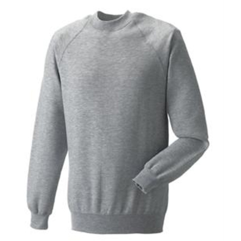 GREY MENS /& LADIES FRUIT OF THE LOOM SCREEN STAR CLASSIC RAGLAN SWEATSHIRTS