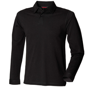 SF Men Long Sleeve Modern Stretch Polo Shirt
